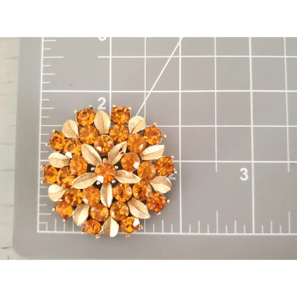 Vintage Orange Flower Brooch Pin by Sarah Coventry